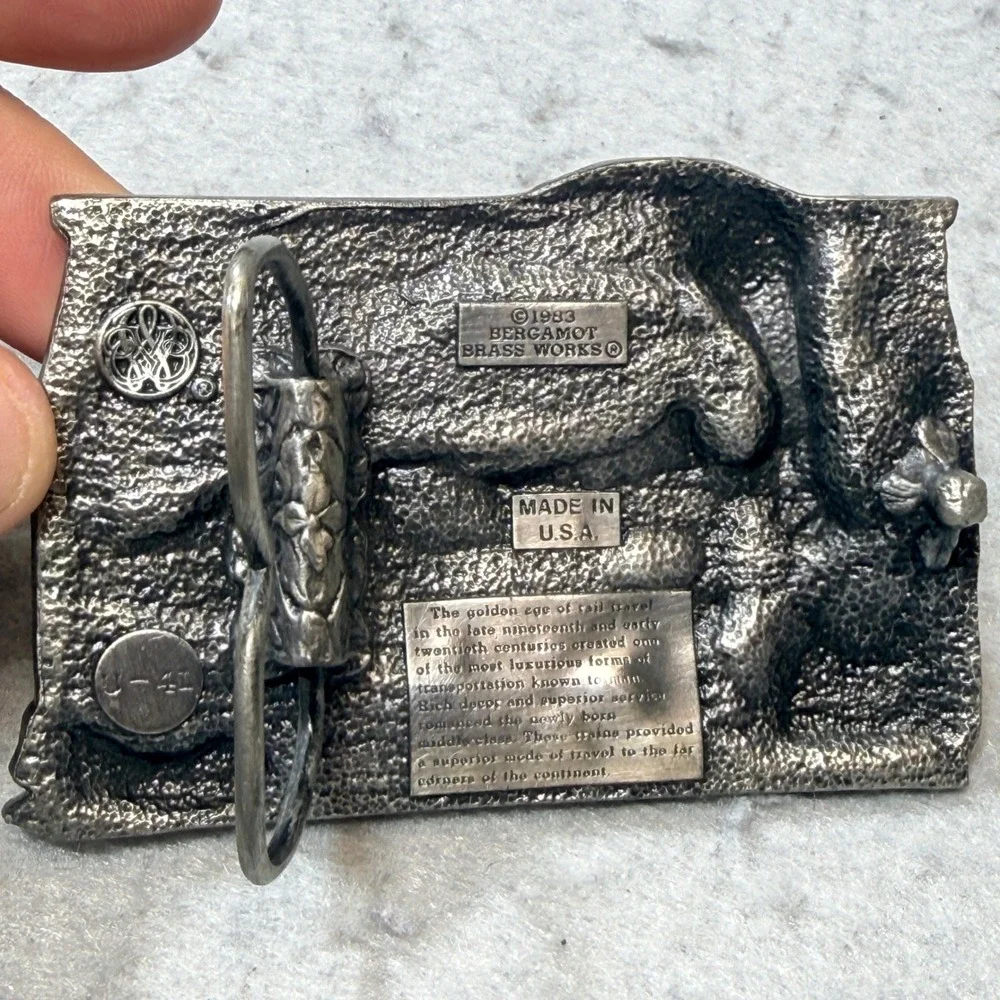 1983‎ Bergamot Brass Works Vintage Train Railroad Belt Buckle Made in USA
